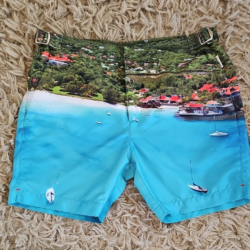 Orlebar Brown Scenic Beach Print Swim Shorts